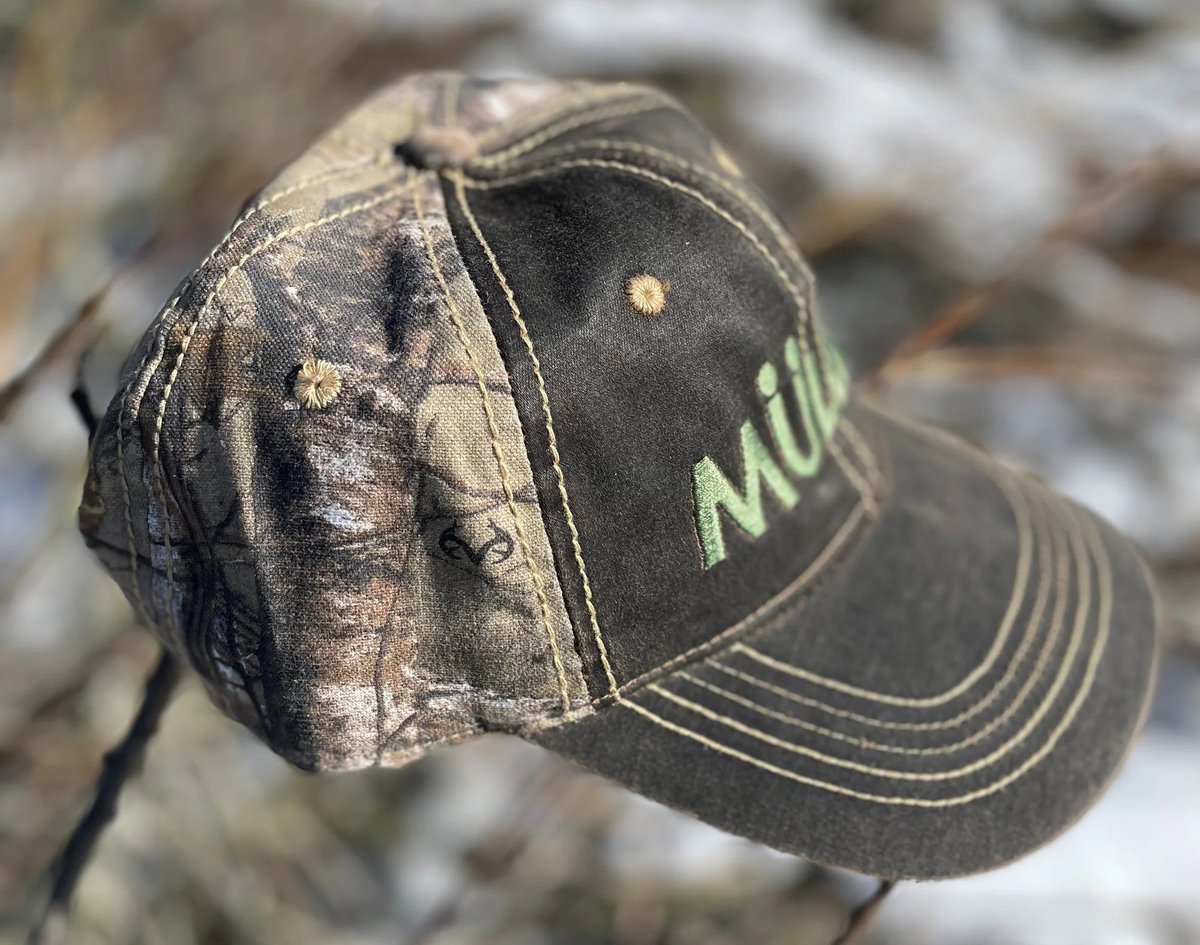 Soft, suede-feel front &amp; bill with olive green embroidered logo and Realtree camo back. Get  yours mullerchokes.com/collections/ap…