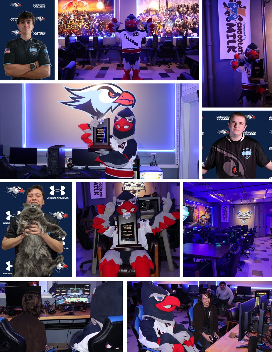 Our favorite Falcon Elsie stopped by the Esports facility today to celebrate our latest <a href="/NJCAAe/">NJCAA Esports</a> trophy. 🏆⚽️🏎️

#GGLC #TakeFlight #PoweredByChocolateMILK #NJCAAE #officalNJCAAE #NJCAAEsports #esports #college #gaming #champion