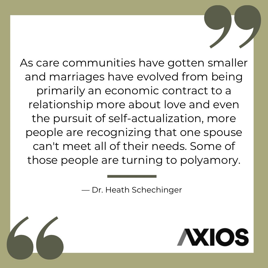In a world where love isn’t one-size-fits-all, more individuals are embracing alternatives to monogamy. The conversation around polyamory is gaining momentum, shedding light on diverse relationship structures of all types.

axios.com/2024/02/14/pol…

#relationshipdiversity