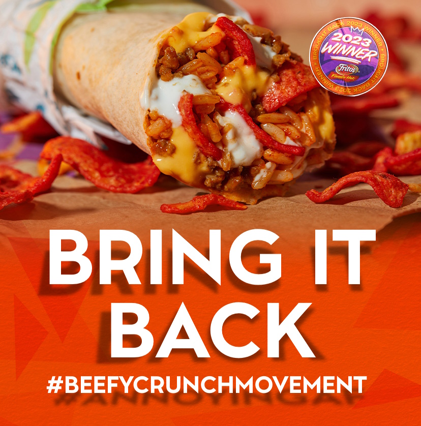 bcbmovement's tweet photo. @tacobell Taco Bell challenge: Bring back the Beefy Crunch Burrito because that's what the #BeefyCrunchMovement wants. #BeefyCrunchMovement #9Tattoos #60KFansOnFacebook #Since2011 #BringItBack https://t.co/ytRHa8gcwc