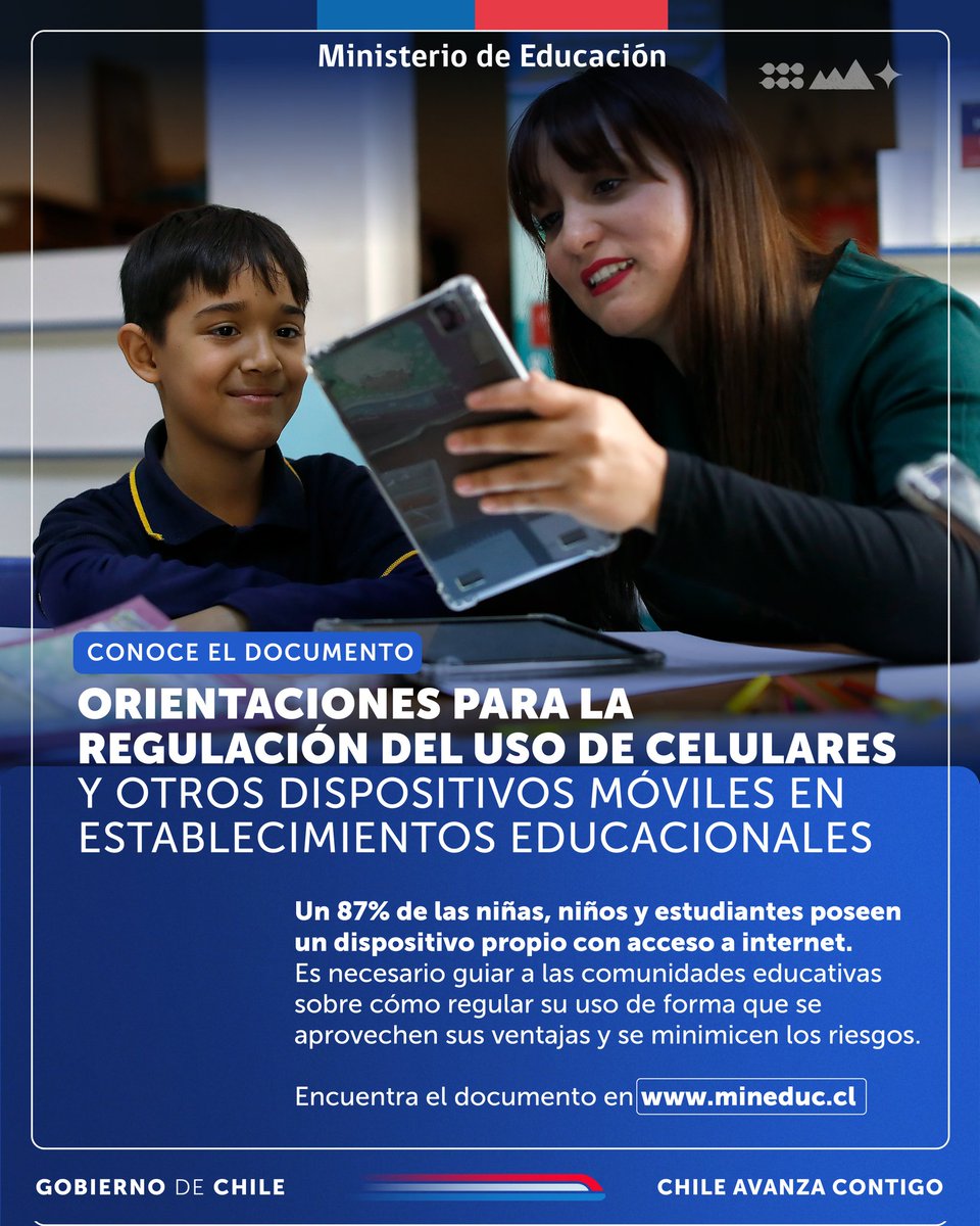 Conoce cómo aprovechar las oportunidades que nos entrega la tecnología para potenciar el desarrollo de aprendizajes de una manera segura. 

 Te invitamos a revisar el documento en 🔗mineduc.cl/wp-content/upl…