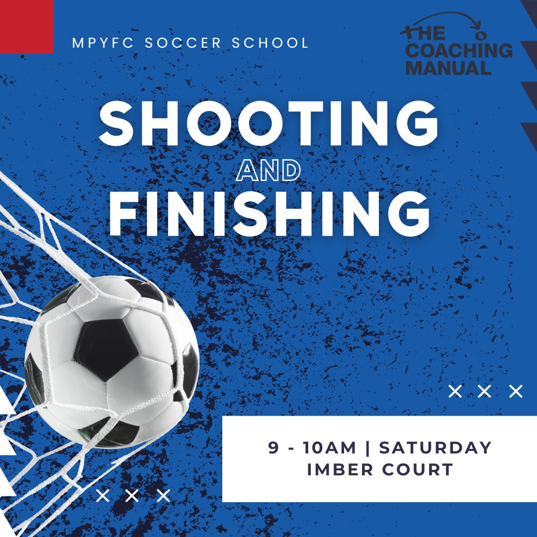 🔹MPYFC Soccer School x @CoachingManual🔹 __ During Soccer School this Saturday, our players will focus on shooting and finishing! That’s the aim of the game after all☄️💪🏽 __ 9am - 10am, Saturdays, Imber Court📍 __ Book via our website at MPYFC.co.uk/saturday-footb…📲