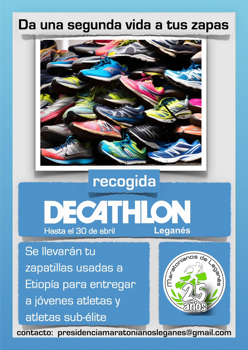 Solo recordaros que seguimos con la recogida de zapatillas , se hará hasta final de abril.