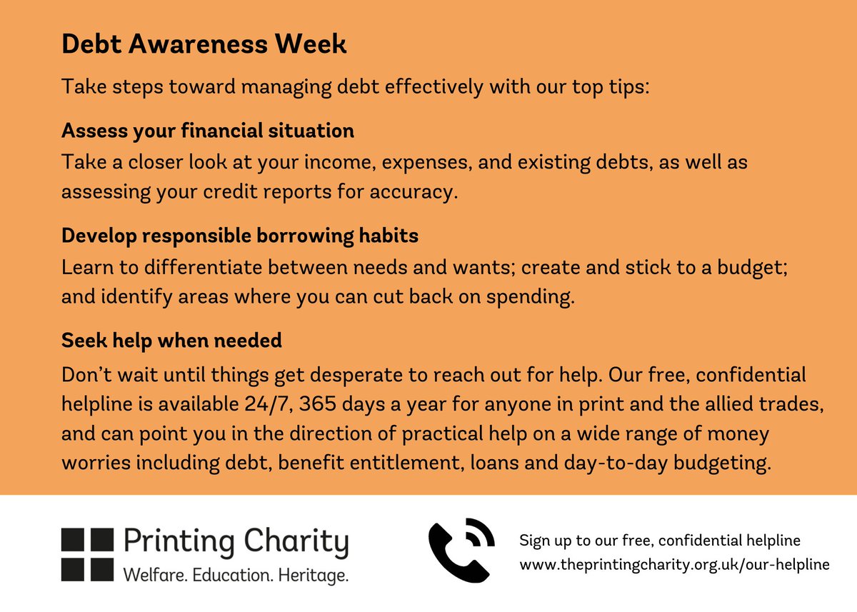 ISA-UK member The @printingcharity highlights Debt Awareness Week. Learn more below ⤵️