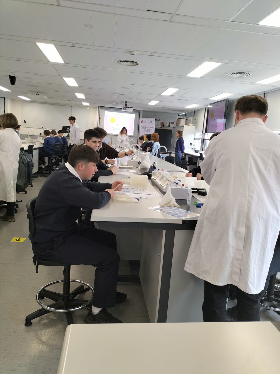 Students from 3rd , 4th and TY had a fantastic day in University of Galway today. They took part in their Cell Explorers workshop, through German. Students learned how to extract DNA.Thanks to #LanguagesConnectand to the #science #careeeropportunities