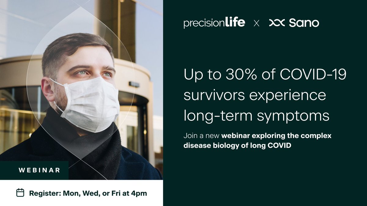 Tackling long COVID's challenges requires innovative approaches. 🦠 Check out our latest webinar to unravel the genetic complexities of long COVID with experts from Sano and @precisionlifeAI.👇 eu1.hubs.ly/H08cHVP0 #PrecisionMedicine #ClinicalTrials