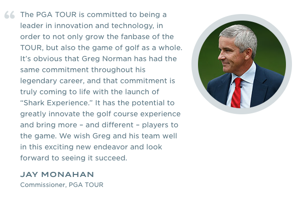 This is objectively hilarious. A testimony from Jay Monahan on The Shark Experience - one of Greg Norman's businesses. Assuming this has been on the website for a while.