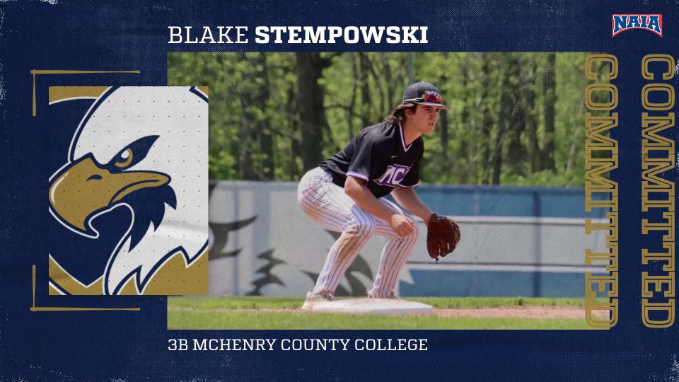 🚨Commitment Alert🚨 We are excited to welcome Blake Stempowski - Third basemen from McHenry County College to the eagle family 🦅 #flyeagles #jubb