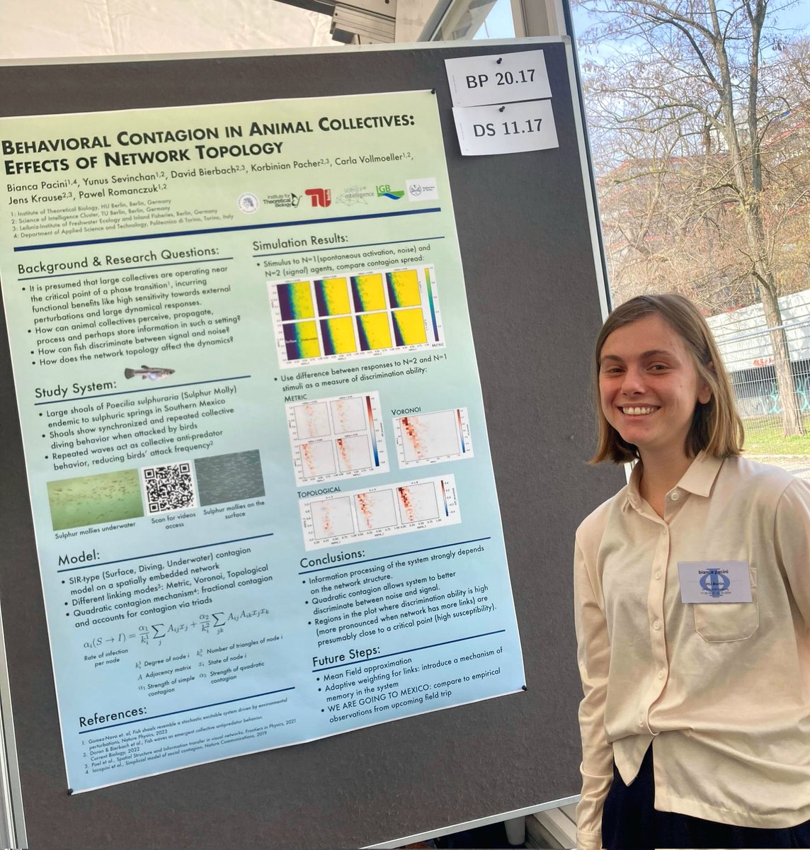 Great presentations of our newest results uncovering the secrets of the repeated escape waves of the Mexican sulphur mollies at the #dgp conference @TUBerlin this week by Bianca Pacini and Yunus @blusquare and Pawel @PRomanczuk Welcome to #teamfish Bianca! 🐟🐟🐟🐟