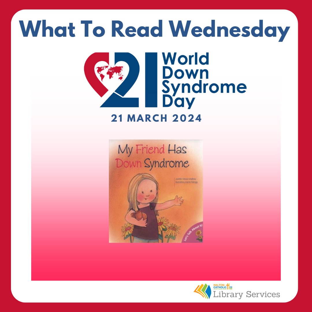 March 21st is World Down Syndrome Day! Our What to Read Wednesday pick is "My Friend Has Down Syndrome" by Jennifer Moore-Mallinos. Available from the LRC. Check with your school library for this and other great resources. #LRCCheckItOut <a href="/HCDSB/">Halton Catholic DSB</a>