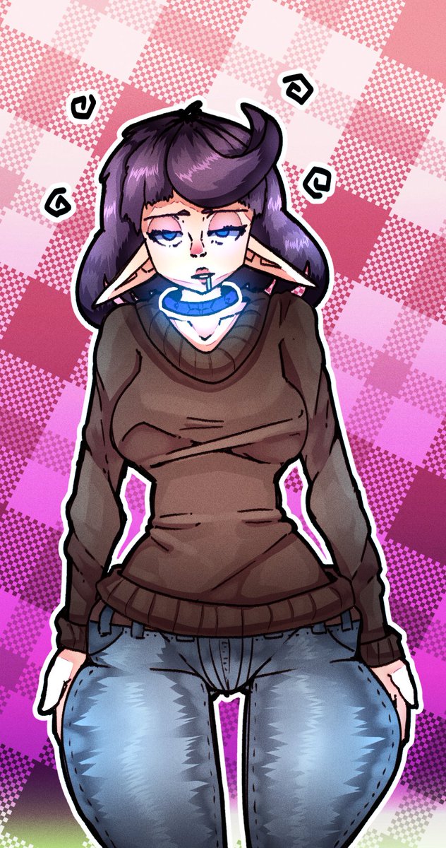Another hypno-themed drawing by my anonymous friend, this time with a collar theme! All good little subbies like to wear collars, right?