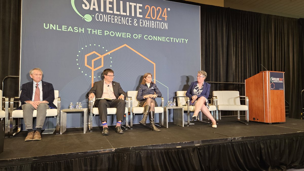Chiara Manfletti, on stage now at the SATELLITE 2024, talks about the urgent need for attention to a safe, secure and sustainable space. #Satshow #satellite2024 #Neuraspace