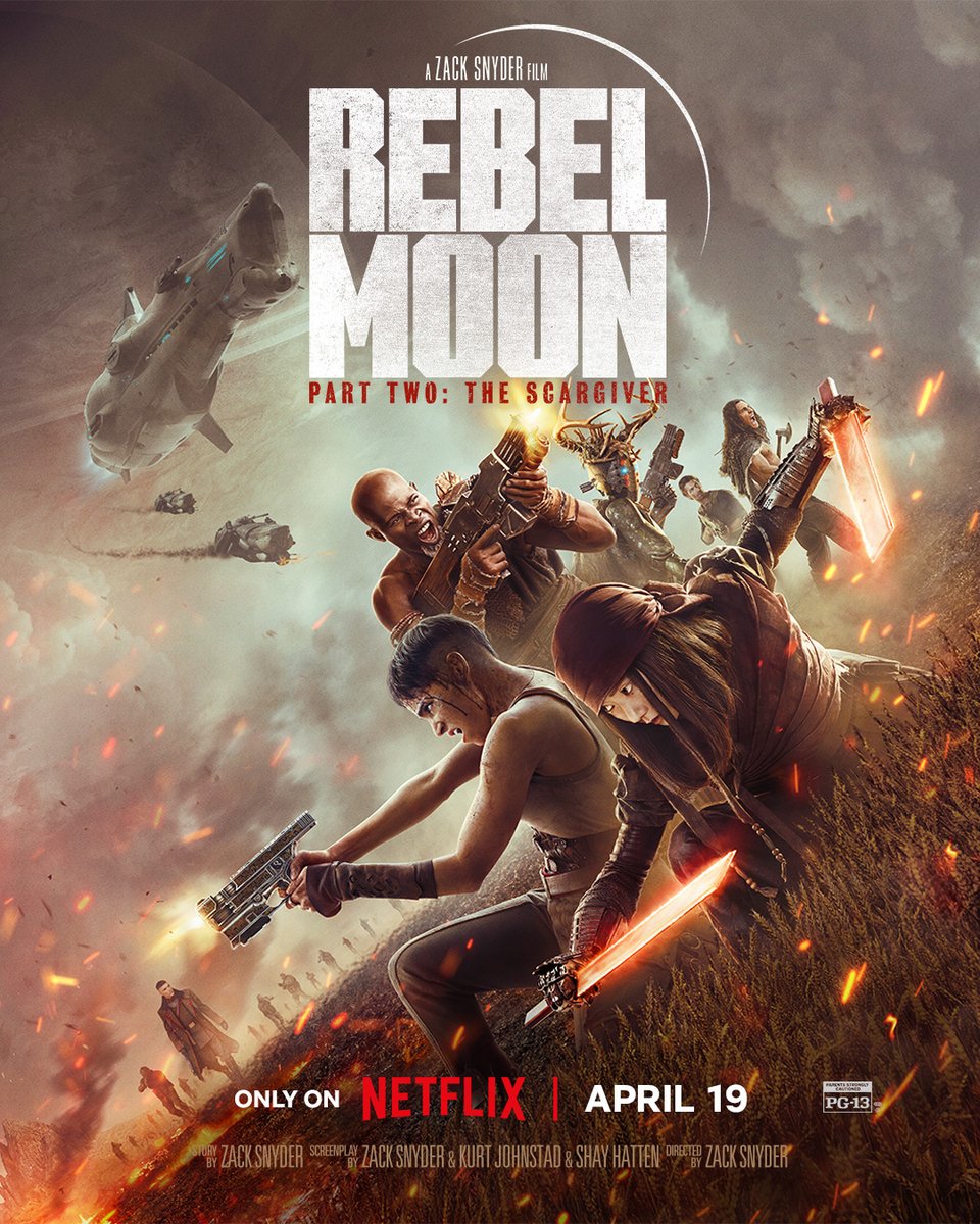 April 19. @ZackSnyder. @rebelmoon — Part Two: The Scargiver. Here's everything you need to know: netflix.com/tudum/articles…