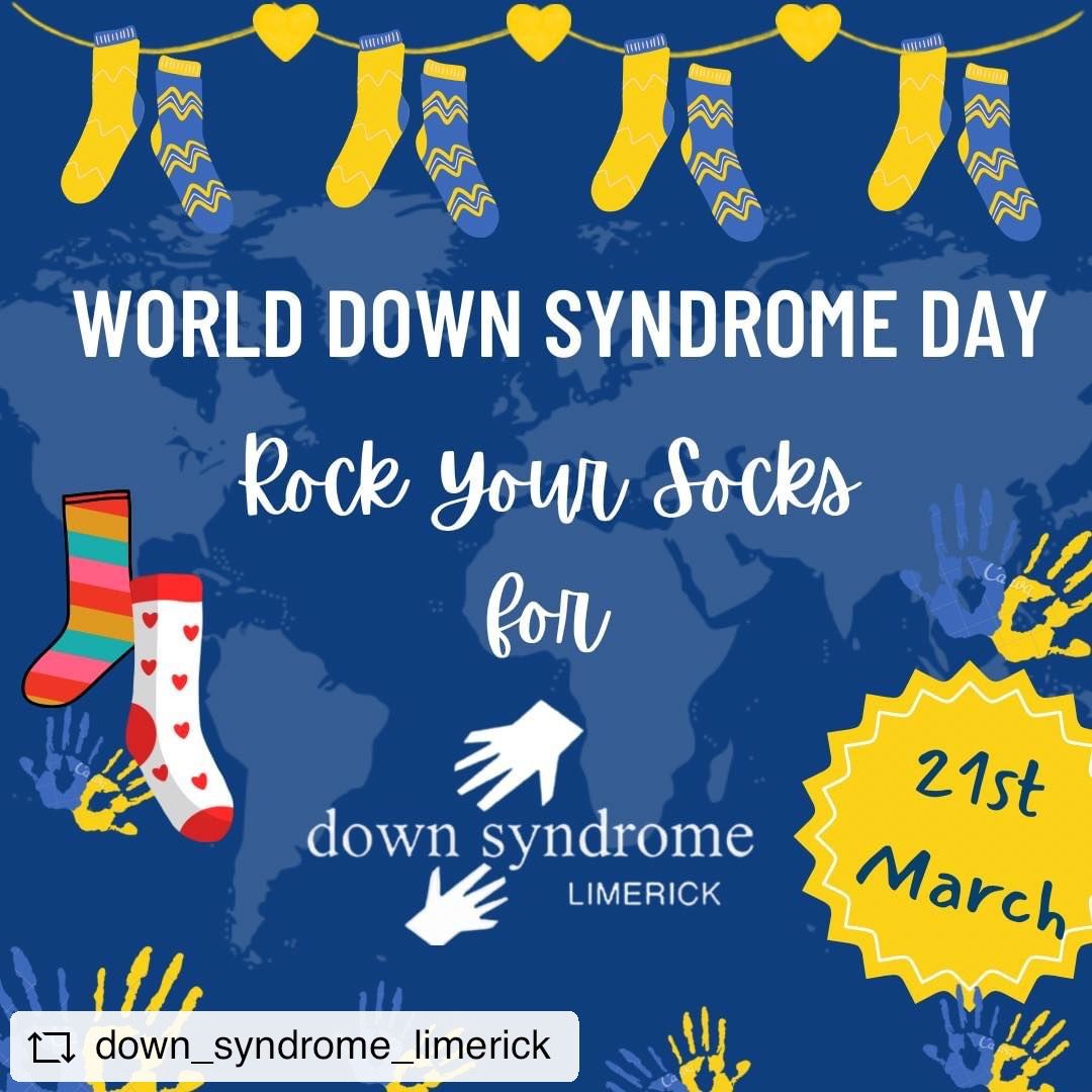 REPOST @DSLimerick Don’t forget to “Rock Your Socks” tomorrow to celebrate World Down Syndrome Day. Did you know that chromosomes look like tiny socks under the microscope? People with DS rock an extra chromosome,which is why we ask you to rock your socks on WDSD! 🧦❤️😊🤗