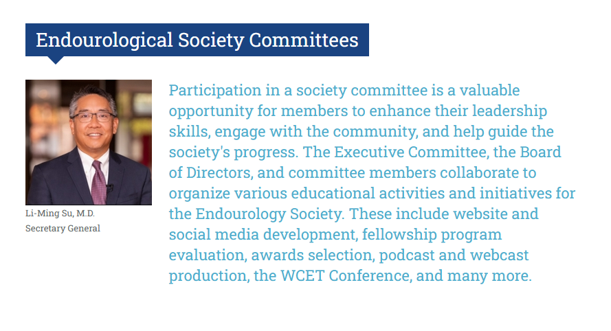 Seeking endourology leaders to serve on Endourological Society committees! Service on our committees is an important way to become more involved and contribute to the growth and direction of our society. Apply by May 1: endourology.org/about/committe… More details 👇