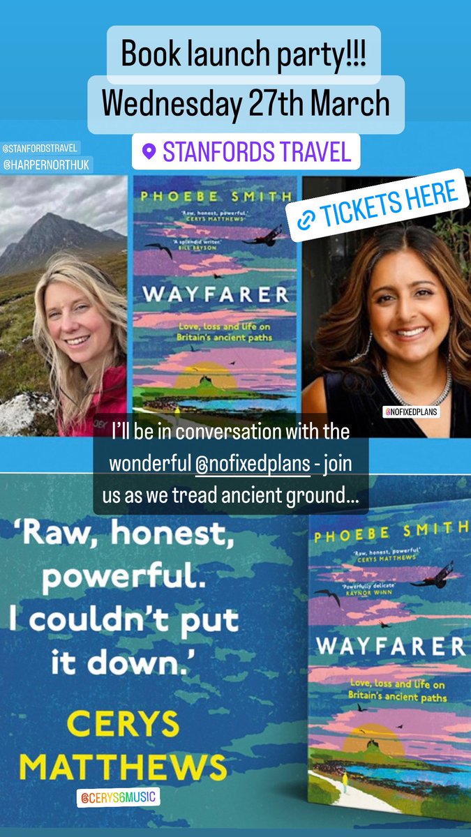 Hope to see some of you at my book launch next Weds - I am nervously ready to reveal so much of my self in this nature memoir… hoping you can join me and the fabulous @no_fixed_plans for the journey and a glass of bubbly - in @StanfordsTravel Weds 27th - eventbrite.co.uk/e/wayfarer-a-c…