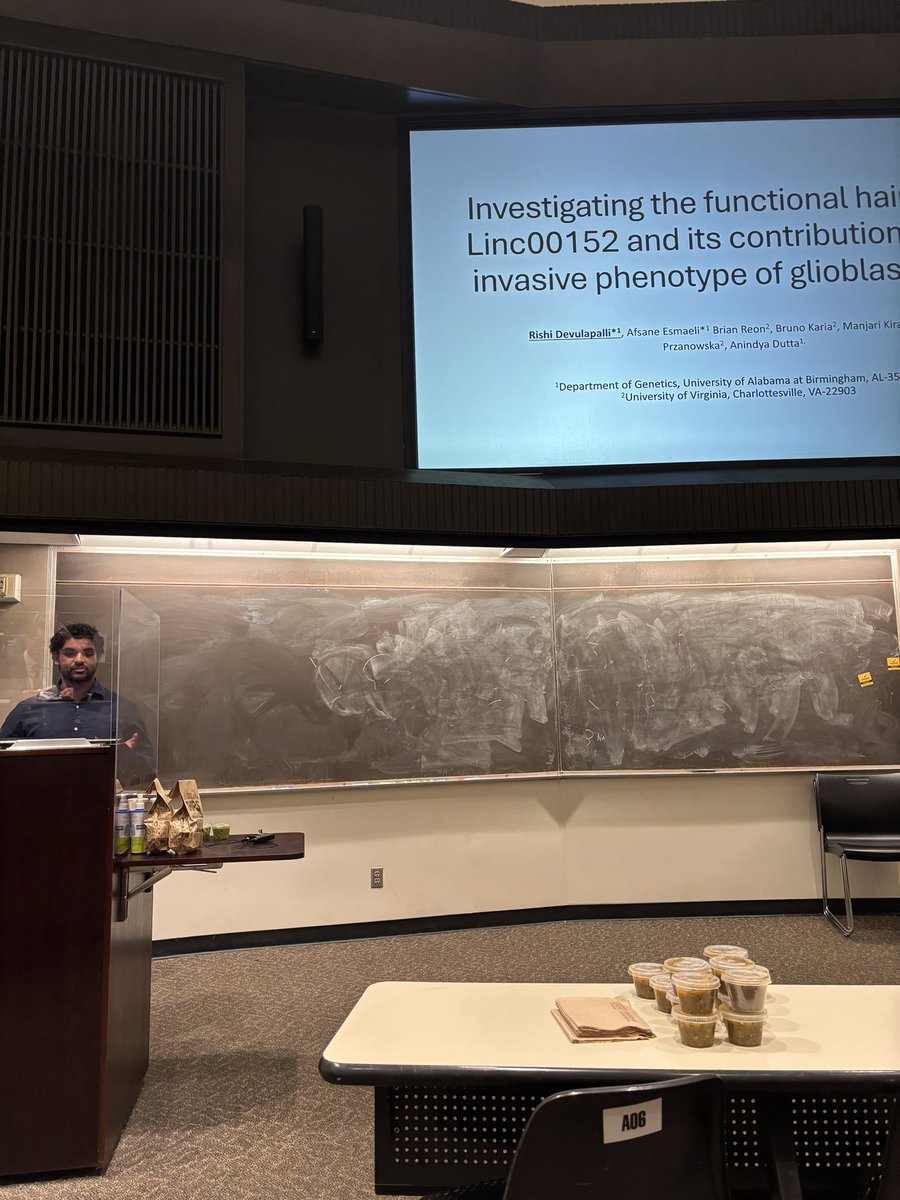 RishiDevulapal1's tweet image. Pleasure to speak at the #APSA 2024 Spring Research Seminar on our lab’s project on linc00152 #longnoncodingRNA in glioblastoma and share some insight into the #TURBOID proximal proteomics approach we’re utilizing to find RNA-protein interactions @A_P_S_A @UABSOM_APSA