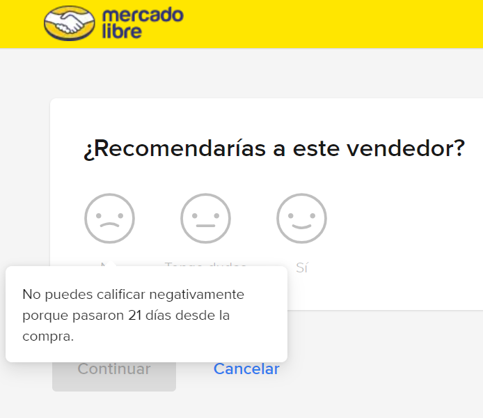 iFalsone's tweet photo. Es irónico que @ML_Venezuela no me deje calificar negativamente a @venelectronics1 porque ya pasó demasiado tiempo desde que hice la compra QUE TODAVÍA NO HE RECIBIDO Y NO TENGO RESPUESTA. https://t.co/lExPVtAajy