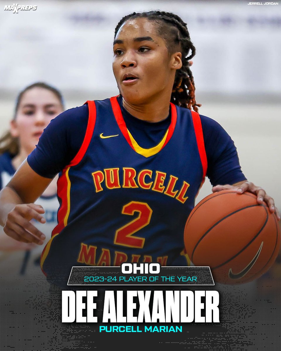 Dee Alexander (@dee__2025) of Purcell Marian is the 2023-24 Ohio MaxPreps High School Girls Basketball Player of the Year. 🔥🏆 ✍️: maxpreps.com/news/8Sknh4OqZ…
