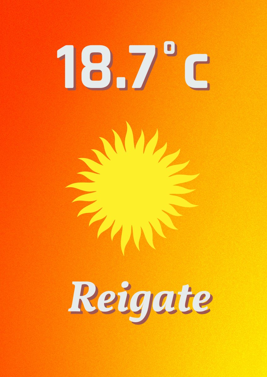 Warmest day of the year in #Reigate and also the warmest day since 13th October 2023. Don't get used to it though, #cooler temperatures return.....