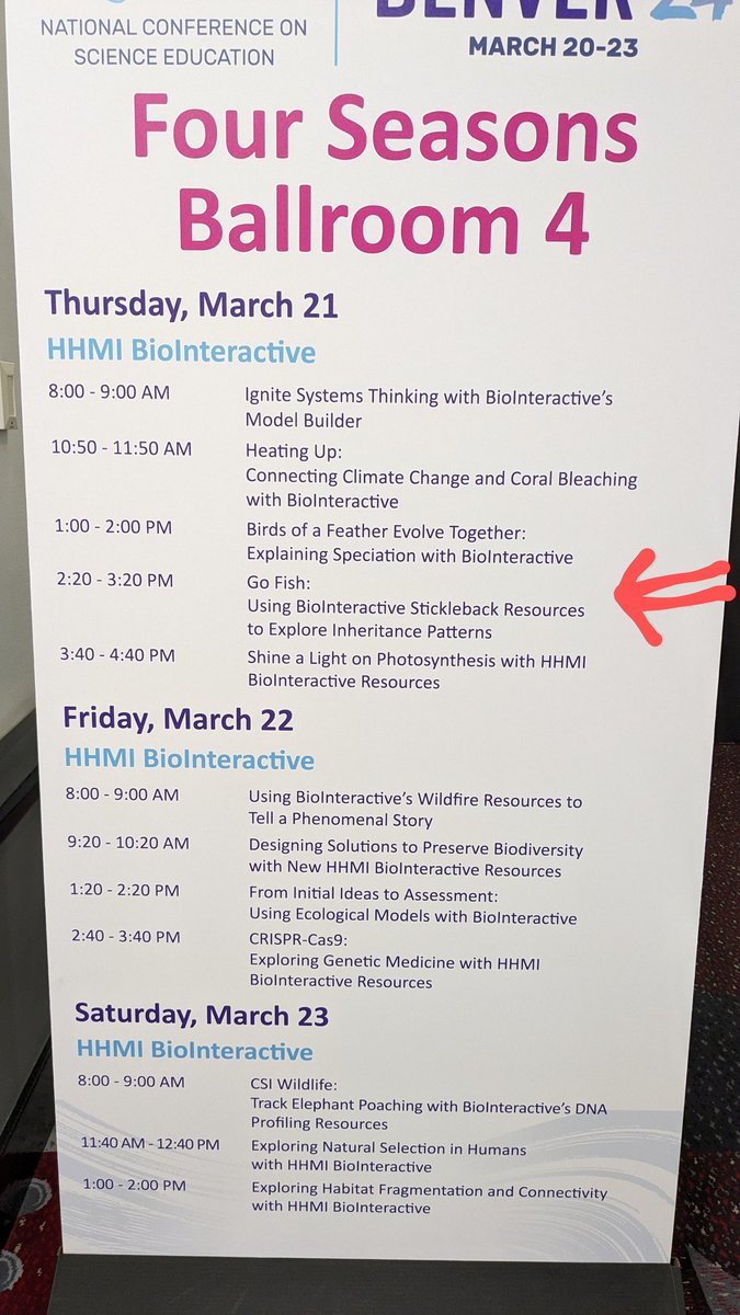 tanea_hibler's tweet photo. Join me and @thebiospace for a fun interactive session at #NSTADenver2024 #HHMIBioInteractive materials are free and support NGSS standards. I love sharing my joy of teaching, and I look forward to seeing some excited teacher faces. https://t.co/CPjxm31Rfx