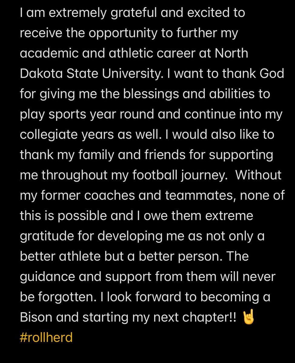 landon_meier's tweet photo. Committed!! 🤘🤘@NDSUfootball @shanleyfootball @CoachRHedberg @CoachTimNDSU @PetersNDSU https://t.co/MUEprfBlFy