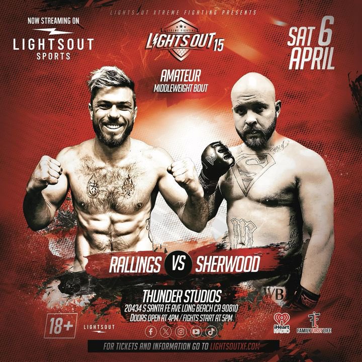 Been waiting on this one we got the former @pac12 and Anaheim Angels pitcher @TroyRallings making his debut in @lightsoutxf Vs. Chris Sherwood looking for a home run. April 6th in Long Beach, California streaming on @lightsouttv Presented by @FamilyFirstLife Partner: