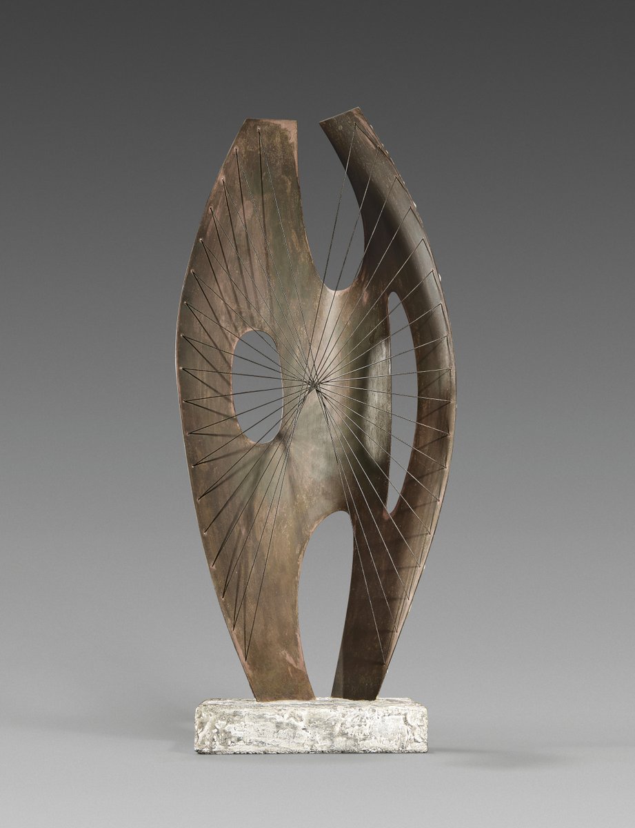 #AuctionUpdate Dame #BarbaraHepworth's 'Maquette for Winged Figure' realised £277,200. Conceived in 1957, the sculpture marked the beginning of an exciting period in which Barbara Hepworth experimented with metals, broadening her horizons beyond carving.