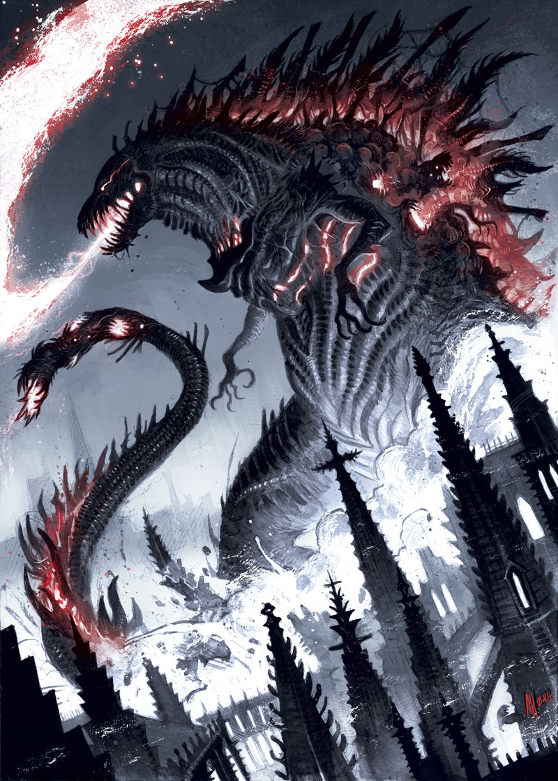 ゴジラ 「Godzilla ~ 」|𝕬𝖇𝖟-𝕵-𝕳𝖆𝖗𝖉𝖎𝖓𝖌 🦑のイラスト