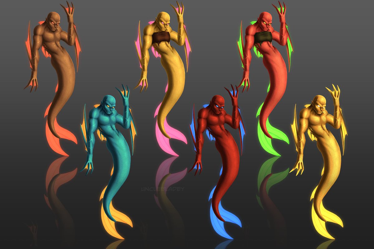 Merpeople (Merpersons?) for Last Dream II

Do NOT ask them their thoughts on the Little Mermaid remake they WILL kill and eat you