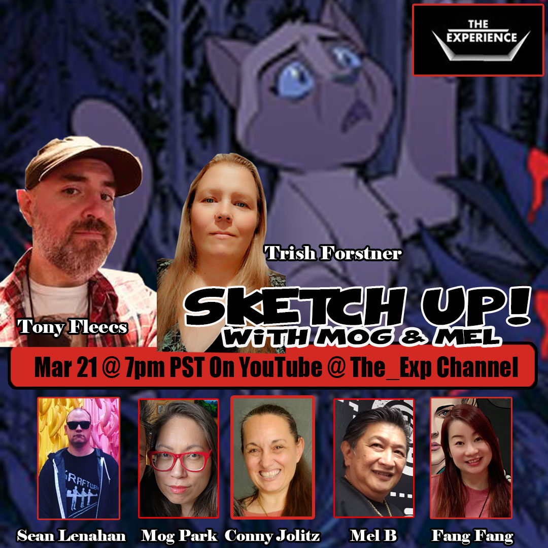 Tony Fleecs this week on Sketch Up. Join us for a cat's meow evening with Fang Fang, Sean P. Lenahan Conny Jolitz on the art auction board. And wait till you see what we're giving away. Watch us on Youtube: youtube.com/@TheEXP