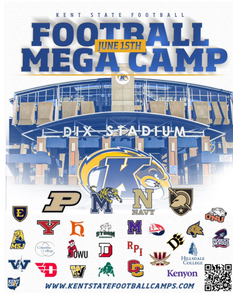 Thank you @KentStFootball For the mega camp invite can’t wait to show my skills And meet a lot of good coaches @HDJacobsFBall @HDJ_Athletics @Wr86Zimm