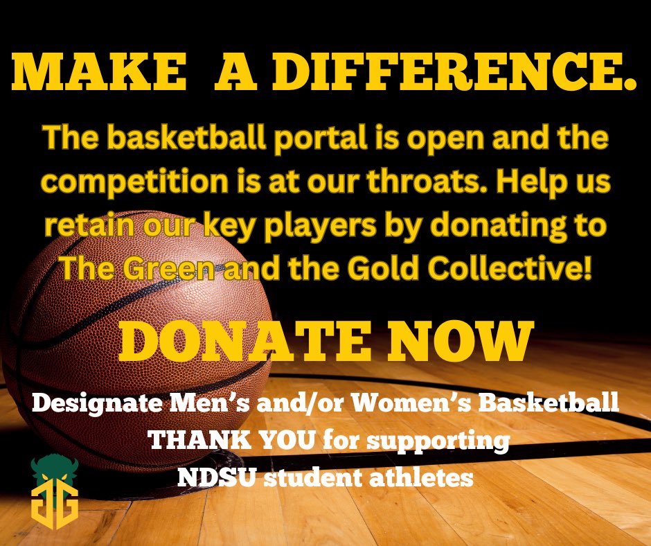 Make a difference and donate to @NDSUmbb and/or @NDSUwbb now!! bit.ly/GandGdonate