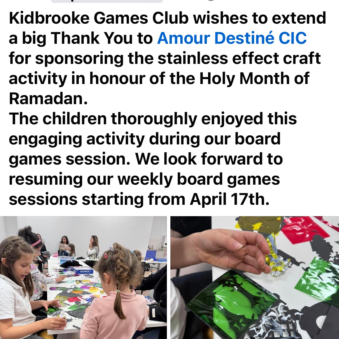 Marshallah the the Kidbrooke Games Club is doing amazing work in the lives of children and their parents on a weekly basis 🤲🏾