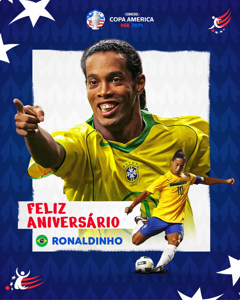 Feliz Aniversário, @10Ronaldinho! 🇧🇷

Ganhou TUDO no futebol, entre eles a CONMEBOL Copa América™

#VibraOContinente