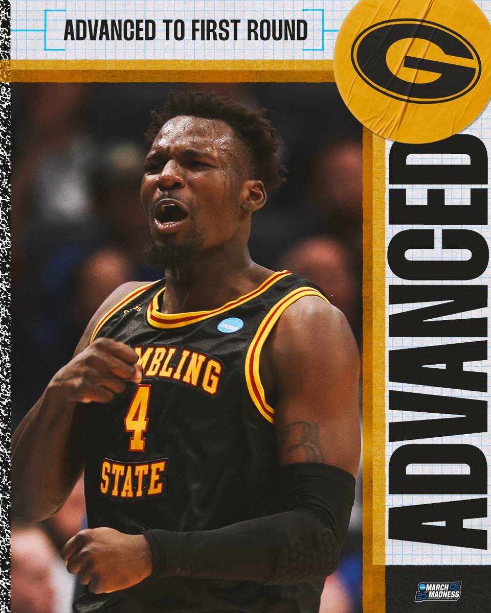 MarchMadnessMBB's tweet image. GRAMBLING STATE HOLDS ON TO ADVANCE 🔥

The Tigers defeat Montana State in OT for a face-off against (1) Purdue 👏