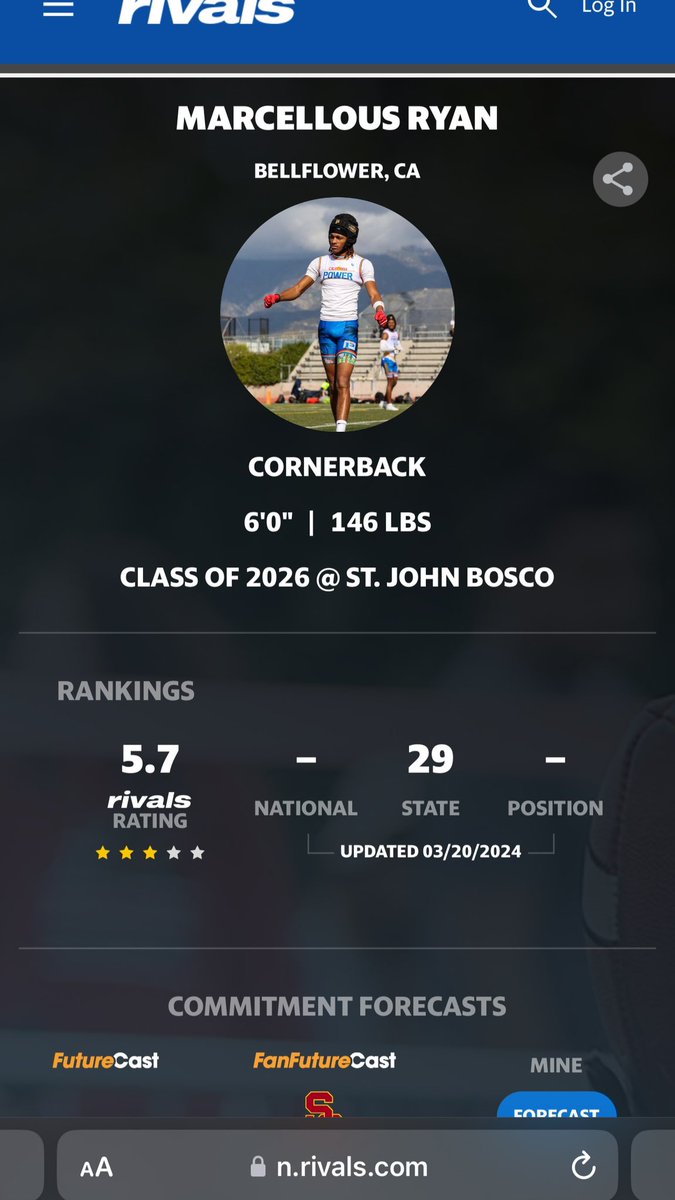 Very blessed to be ranked a 3 ⭐️ on @Rivals