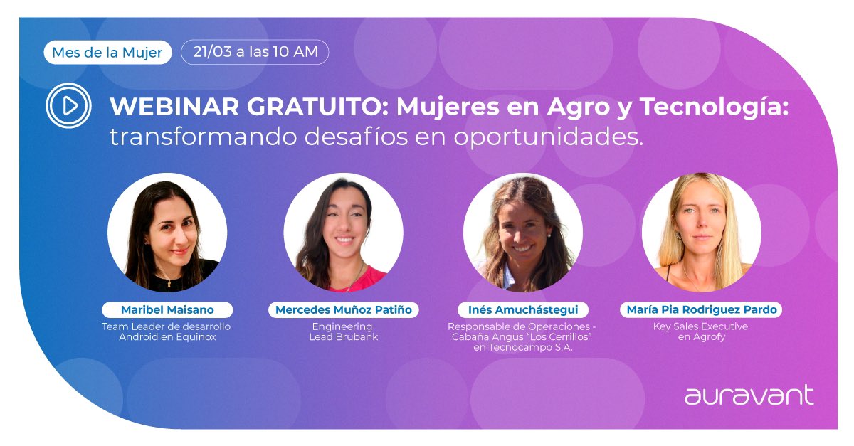 auravant's tweet photo. ¡No te quedes fuera 🚀! Participá en nuestro #Webinar sobre tecnología y agricultura, donde reflexionaremos sobre cómo cada persona puede marcar una diferencia significativa y aportar valor en un sector donde debemos seguir trabajando por la diversidad 👩‍🌾

https://t.co/mqVCQhyKH5 https://t.co/0fzGeU5gL5
