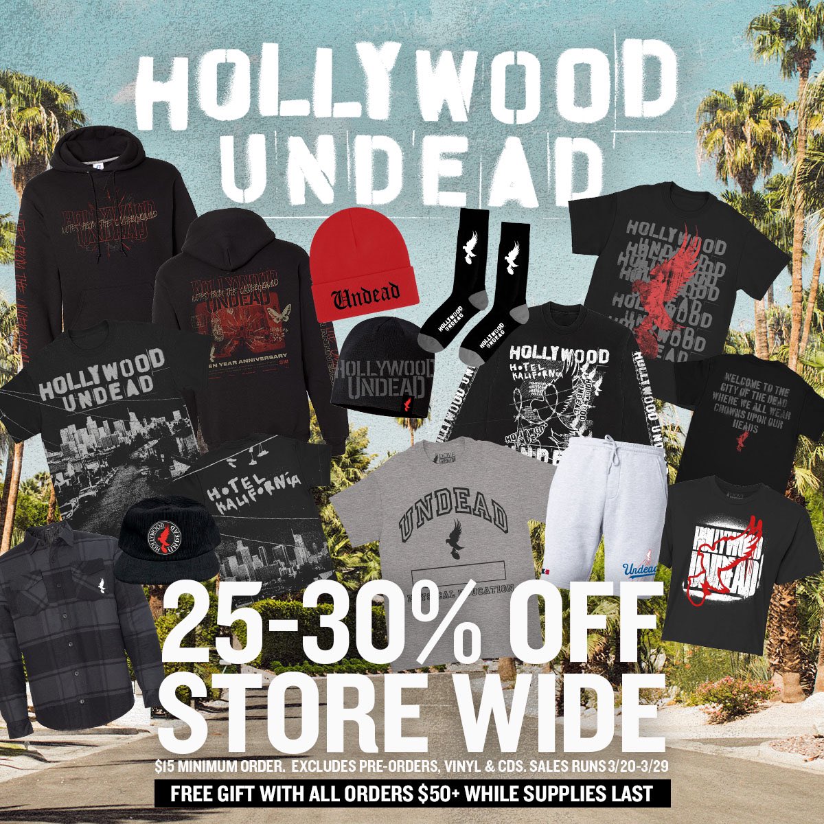 SALE your Soul 🤑 Take up to 30% off Hollywood Undead merch starting NOW SHOP THE DROP AT store.hollywoodundead.com