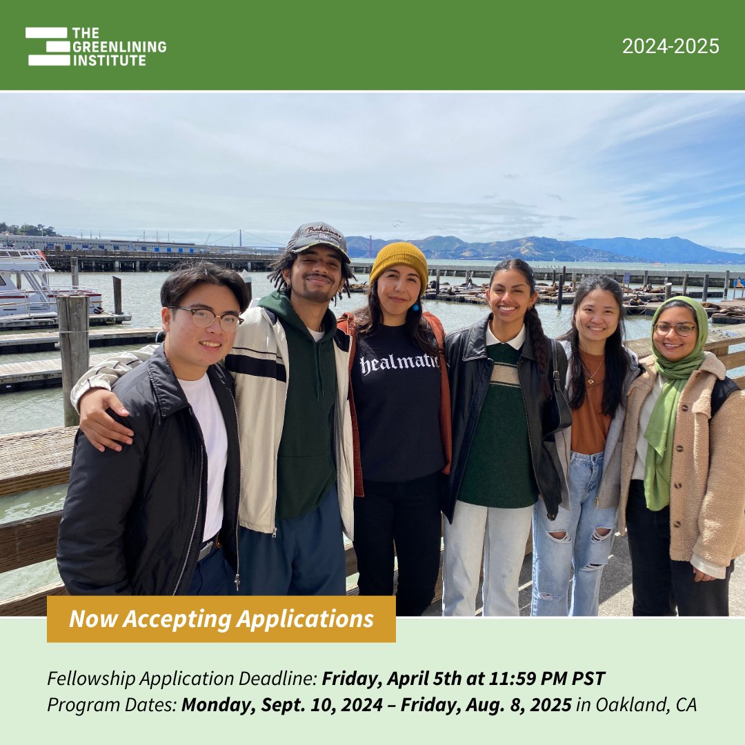 The Greenlining Institute is looking for their 2024-25 Leadership Academy Fellows! Apply by April 5th to join other emerging leaders directly influencing policy change. Learn more here: greenlining.org/careers/