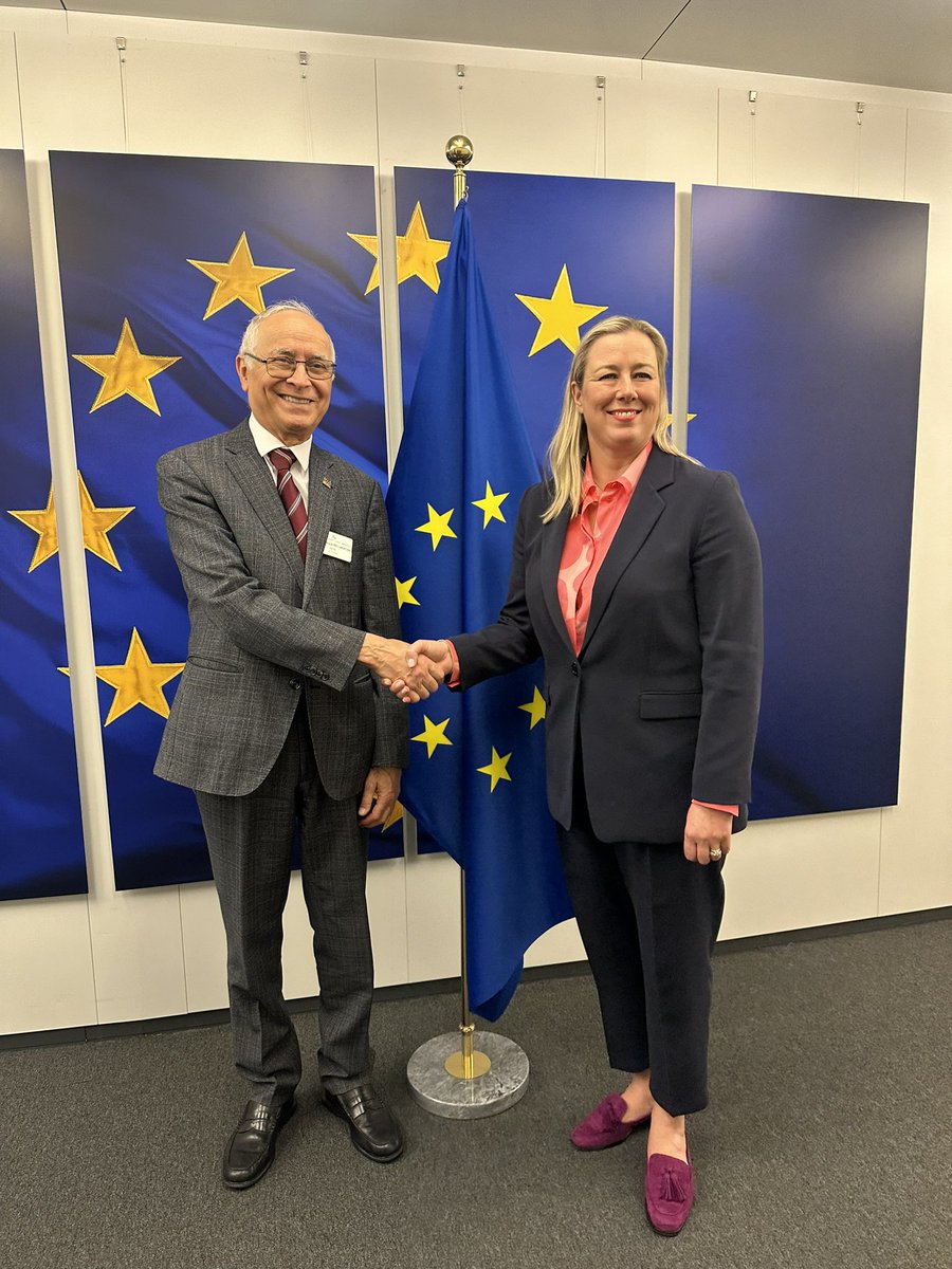 In Brussels for a stronger cooperation with @EU_Commission during @_AfricanUnion #themeofyear2024 on #Education. Had a fruitful discussion with @JuttaUrpilainen on supporting AUC in transforming education through:#teachers development, #girlseducation, #TVET & #schoolmeals.