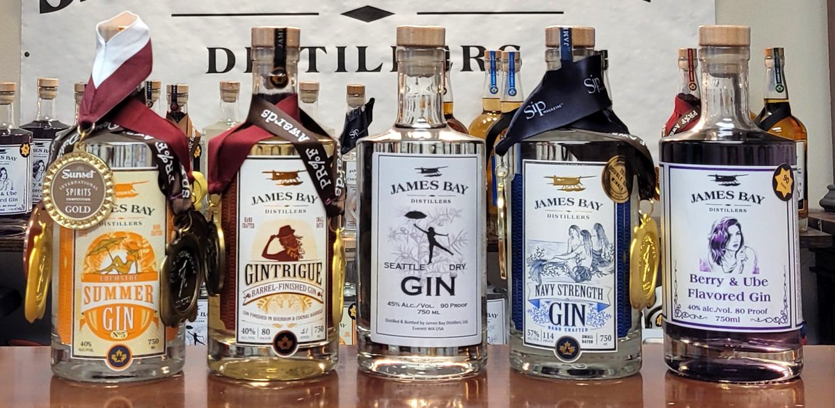 Wishing you the happiest of International Day of #Happiness! We're #happy to have such great family, friends and yes, fans and supporters of the distillery! What's your happy thought today? Cheers! PS: Here's most of our #gin family! :-) #Mukilteo #PaineField #EverettWA