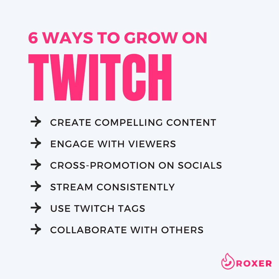 roxer's tweet photo. Our best tips to grow on #Twitch ⚡️

Want to engage with your viewers in a new way? Roxer allows your viewers to call into your stream to interact! Link in bio to download Roxer and start taking paid calls from your viewers.

#twitchpartner #twitchstreamer #twitchtips https://t.co/jgN363TJYZ