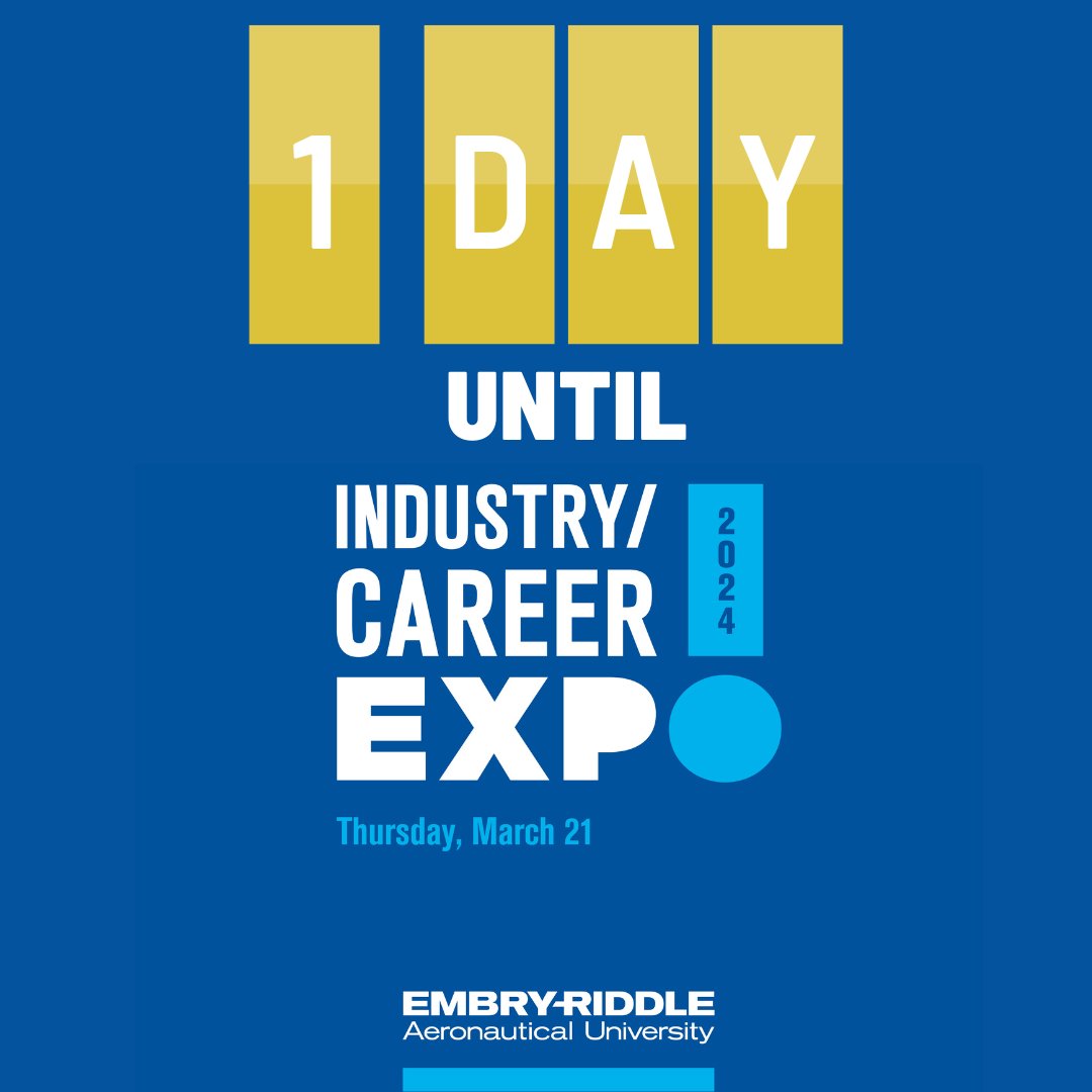 TOMORROW is the day!

We'll see you tomorrow at the ICI Center Center 9:30am - 3:00pm.
*9:00 am early access for students needing accessibility

The Career Services Office will be closed during Expo.

Have a great Expo!

#CareerServices
#Expo