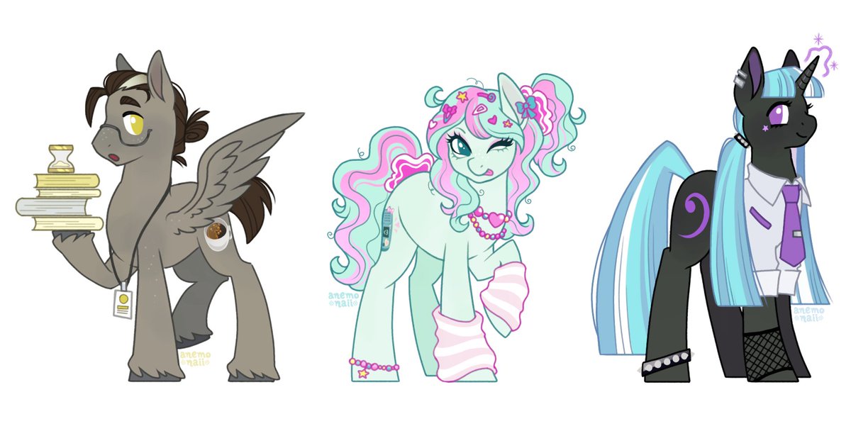 anemonaii's tweet photo. New characters for the MLP next gen! ☕👡💿 https://t.co/UugZ3d9rOa