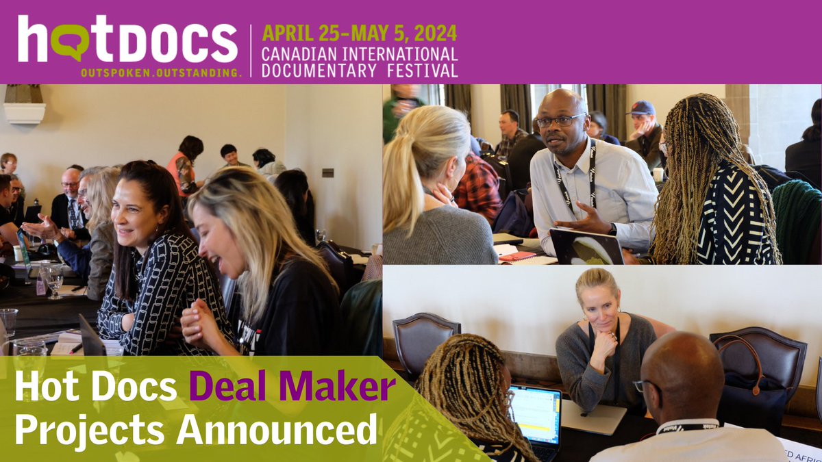HotDocsIndustry's tweet image. We&apos;re thrilled to announce the 40 projects participating in the #HotDocs2024 edition of Hot Docs Deal Maker! Selected projects will have the chance to pitch to international decision-makers during the festival. 

For more info visit:  hotdocs.ca/industry/confe… 

#HotDocsDealMaker