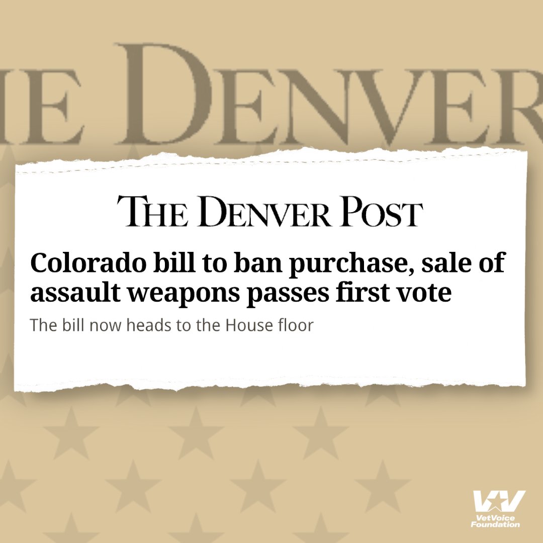 Vet Voice Foundation & coalition partners have been at the forefront pushing for restrictions on these weapons of war. READ MORE: denverpost.com/2024/03/19/col…