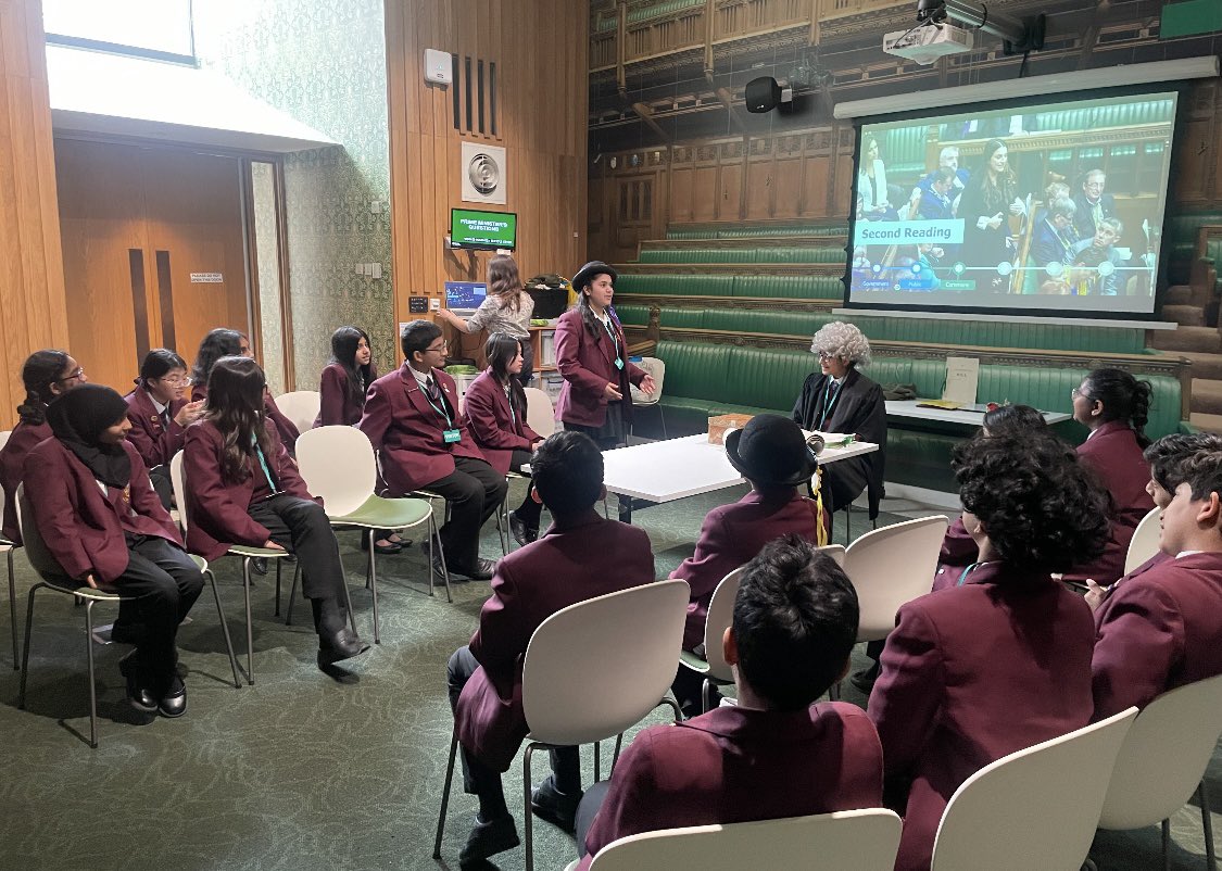 As part of @UCGSSchool’s Active Citizenship Week, Year 7 students visited the Houses of Parliament where they learned about parliamentary democracy and were honoured to meet and pose questions to our very own MP for Slough @TanDhesi! #curiosity #service