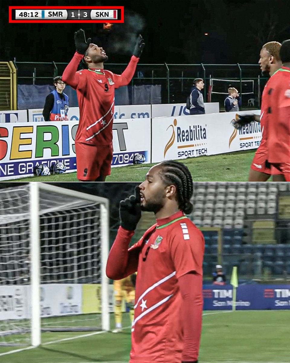 SAINT KITTS AND NEVIS TAKE A 3-1 LEAD AGAINST SAN MARINO 😳 210th-ranked San Marino, 𝐰𝐢𝐧𝐥𝐞𝐬𝐬 𝐢𝐧 𝟐𝟎 𝐲𝐞𝐚𝐫𝐬, took an early 1-0 lead against 147th-ranked St. Kitts and Nevis, but then conceded three unanswered goals 💔