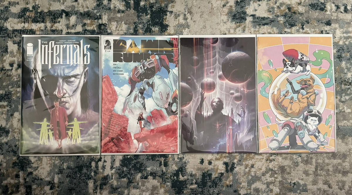 kelkuu's tweet photo. Happy #NCBD! 🖤💚💛🧡❤️💙💜
The Infernals #2 @JohnJPearson @ThatRyanParrott @noahggardner
Dawn Runner #1 #DikeRaun @therightram @cagle_evan
Mans Best #1 #Frany @real_pornsak @jesselonergans
Dune House of Corrino #1 #RaymondSwanland @DuneAuthor @TheKJA @SimoneRagazzoni https://t.co/fugDhXv3MF